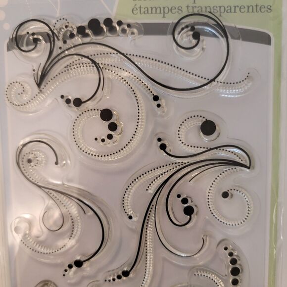 Inkadinkado DOT FLOURISHES #97634 Clear Cling Stamps Set of 5 NEW - Picture 4 of 5